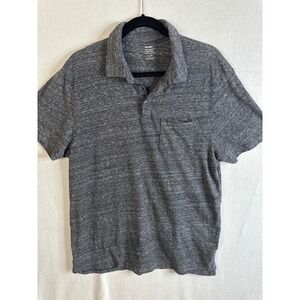 Old Navy Mens Heather Gray Soft Washed Polo Shirt Short Sleeve Pocket Size Large